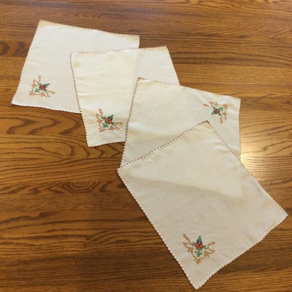 Set of 4 Antique Linen Napkins